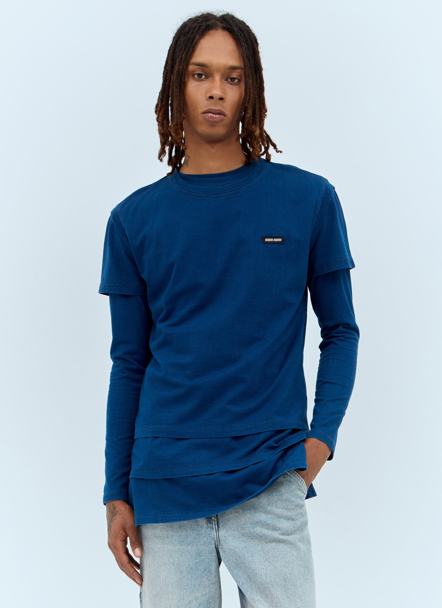 Miu Miu Men Set Of Three Logo-Patch T-Shirts by Luosophy