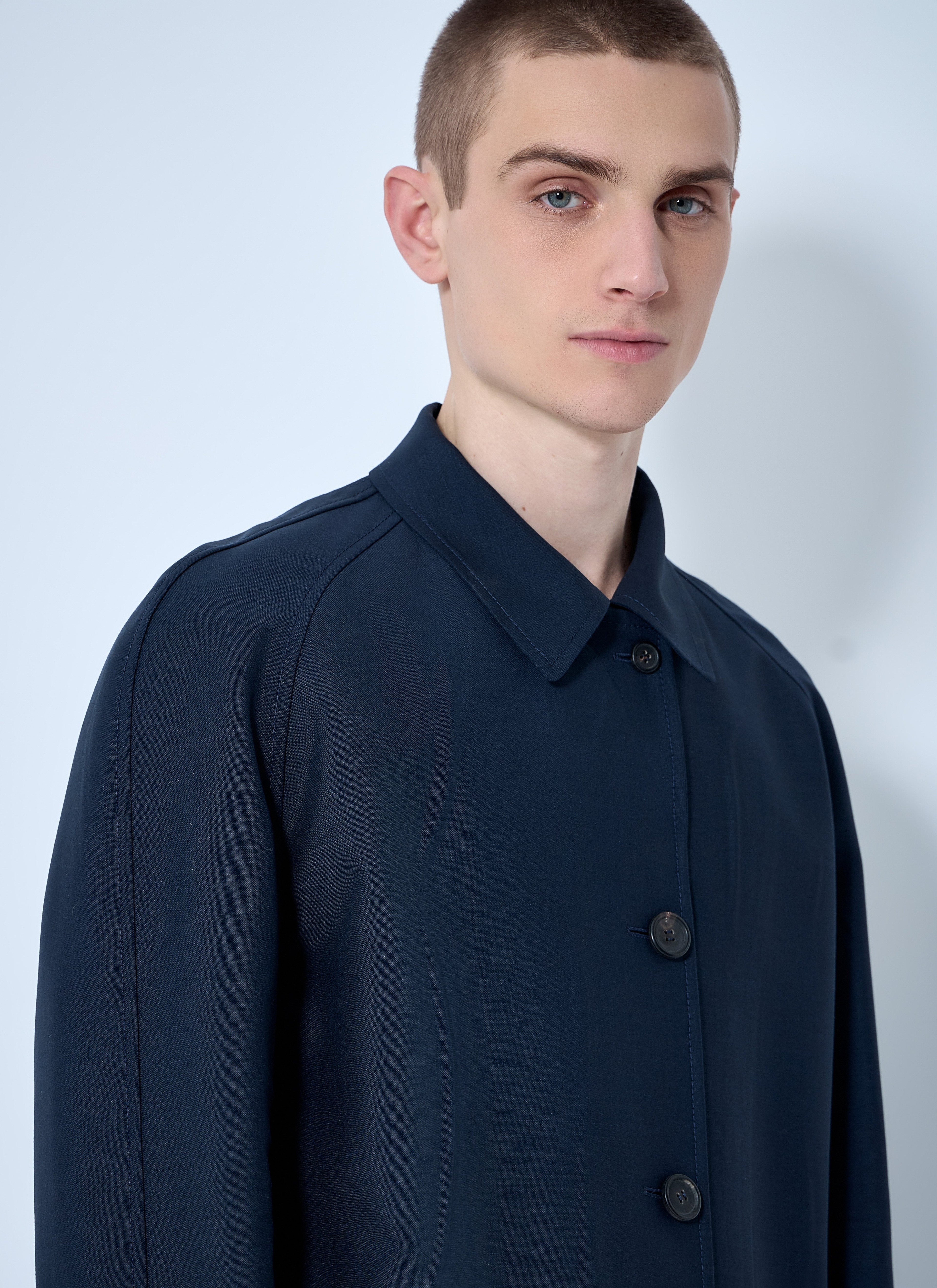 Miu Miu Men Single-Breasted Mohair Coat by Luosophy