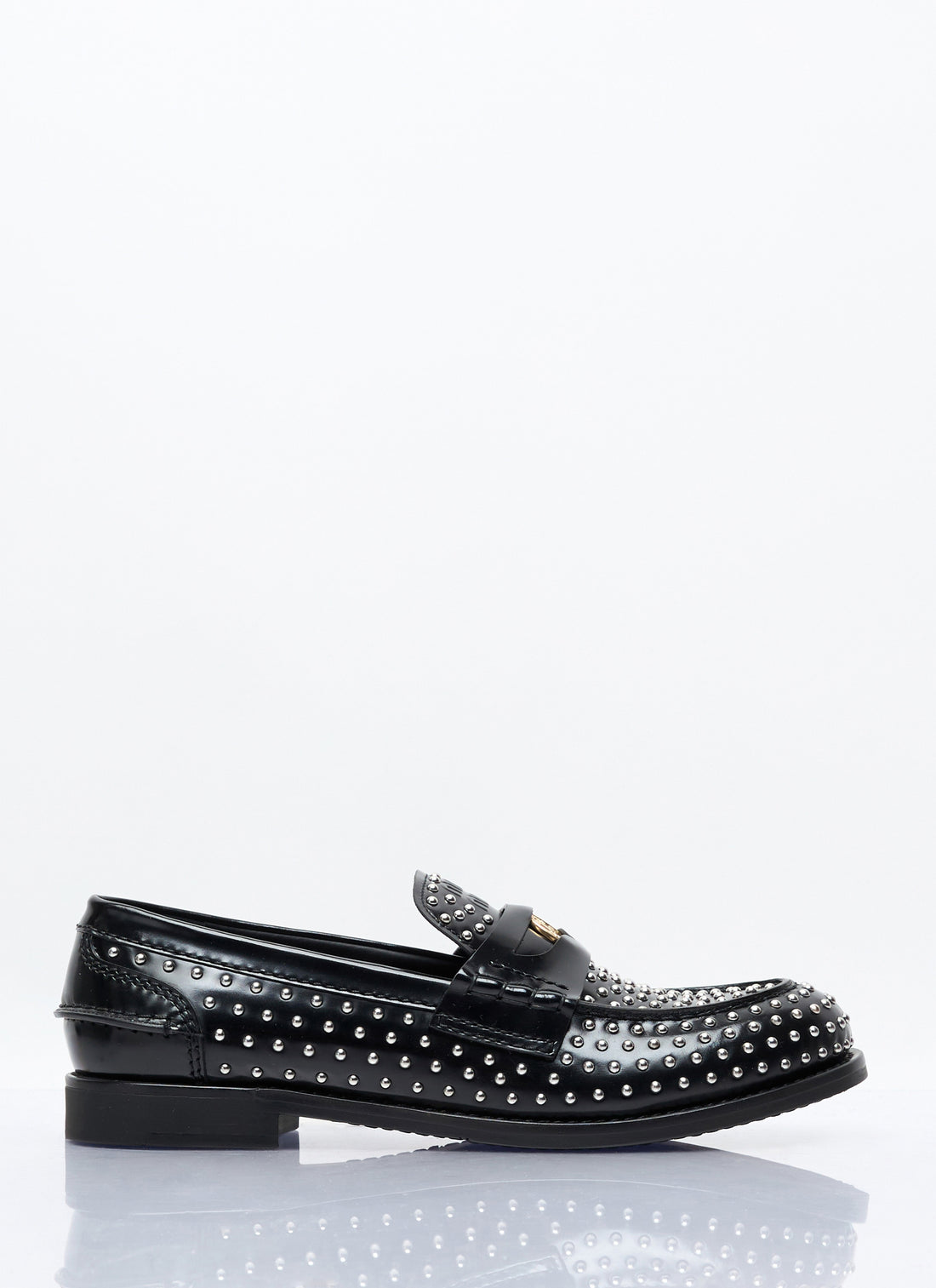 Miu Miu Women Studded Leather Loafers by Luosophy