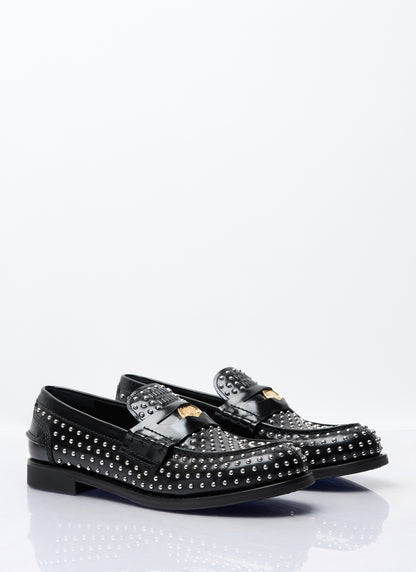 Miu Miu Women Studded Leather Loafers by Luosophy