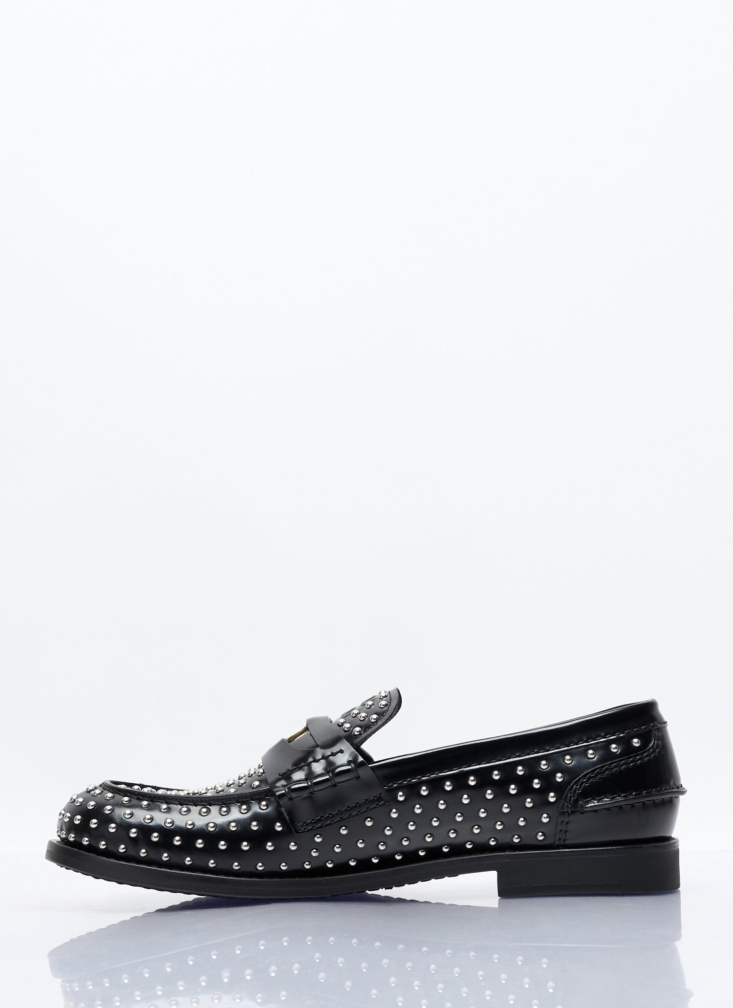 Miu Miu Women Studded Leather Loafers by Luosophy