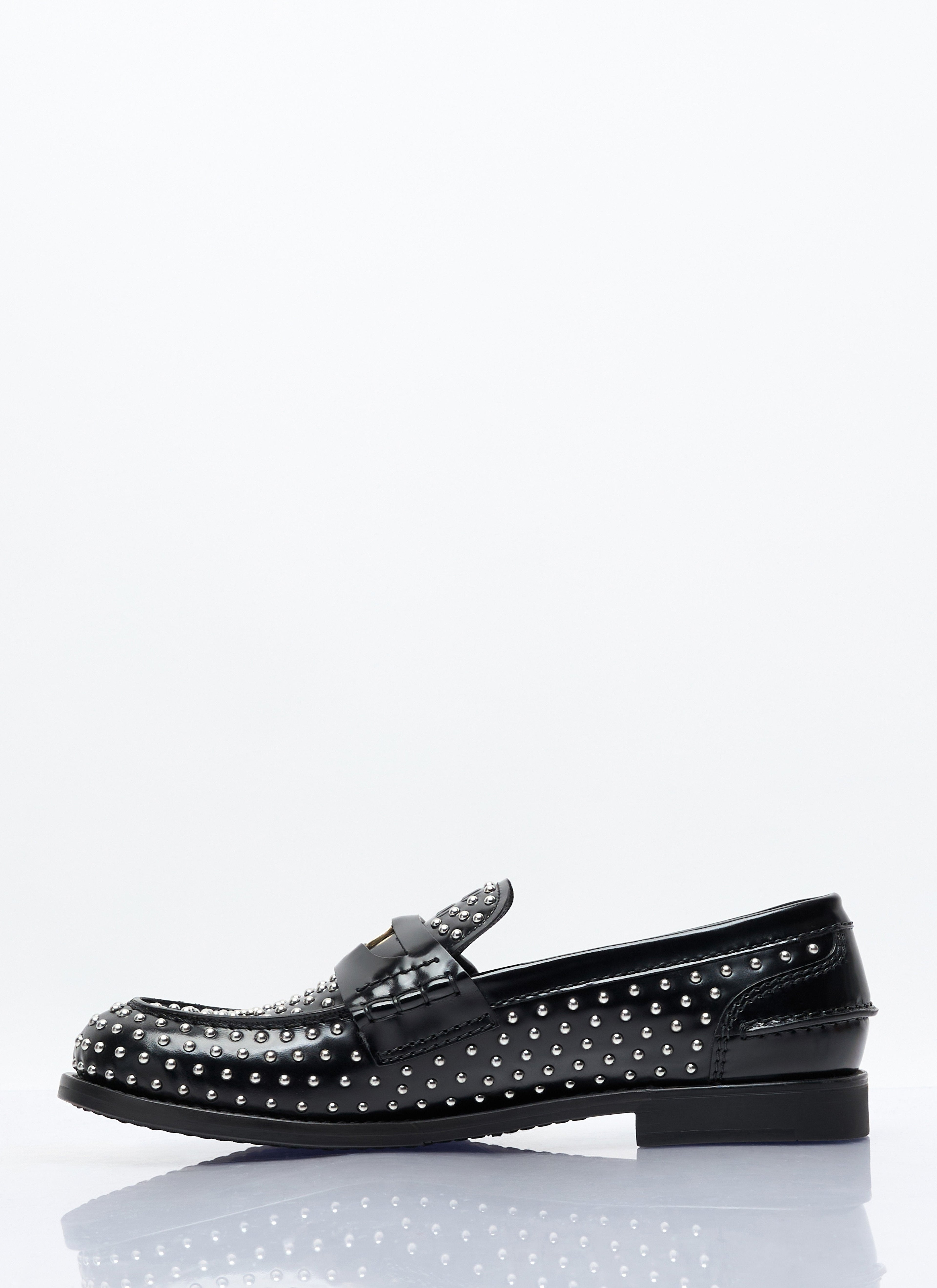 Miu Miu Women Studded Leather Loafers by Luosophy
