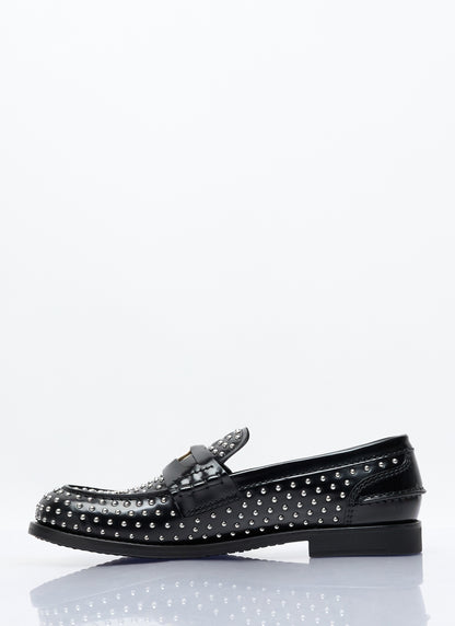 Miu Miu Women Studded Leather Loafers by Luosophy