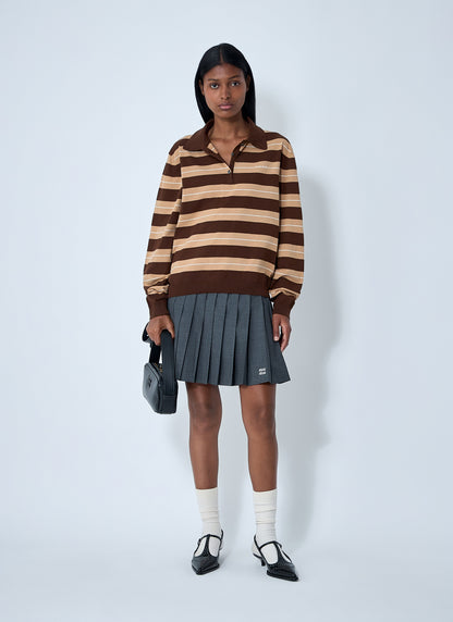 Miu Miu Women Cotton Striped Polo Shirt by Luosophy