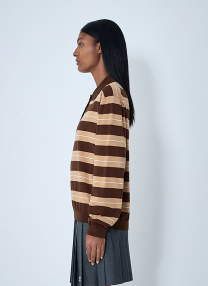 Miu Miu Women Cotton Striped Polo Shirt by Luosophy