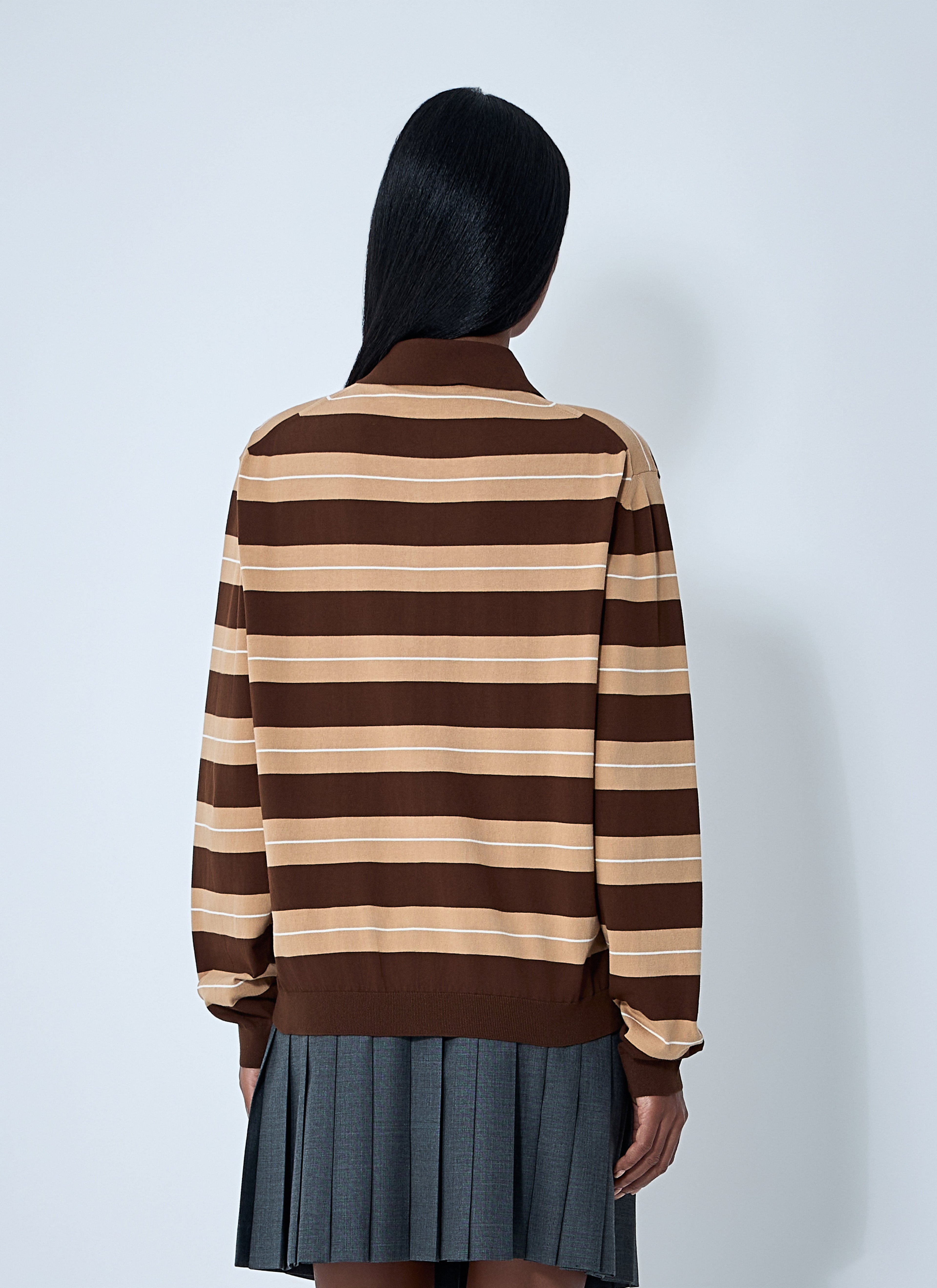 Miu Miu Women Cotton Striped Polo Shirt by Luosophy
