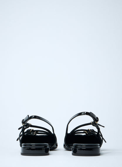 Miu Miu Women Patent Leather Slingback Ballerina Flats by Luosophy