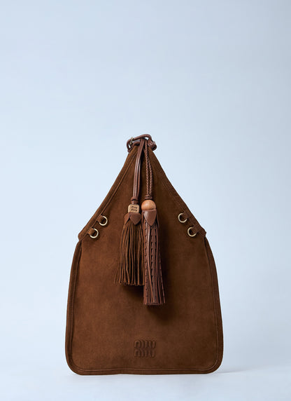 Miu Miu Women Suede Handbag With Tassels by Luosophy
