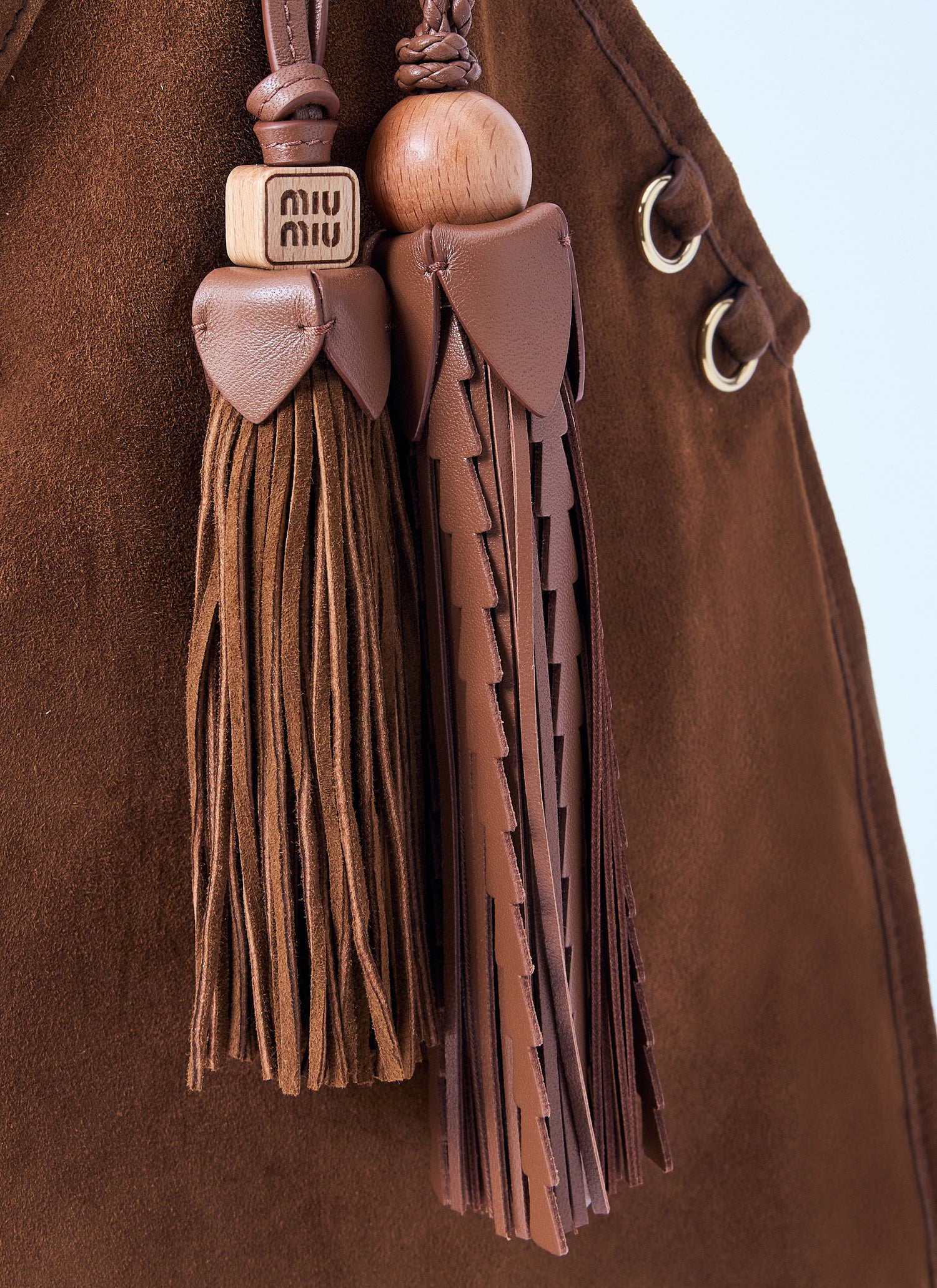 Miu Miu Women Suede Handbag With Tassels by Luosophy