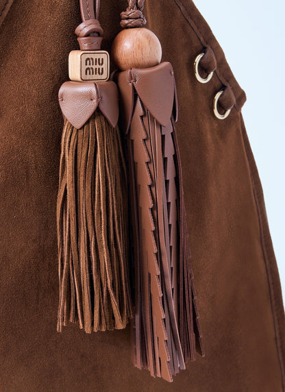 Miu Miu Women Suede Handbag With Tassels by Luosophy