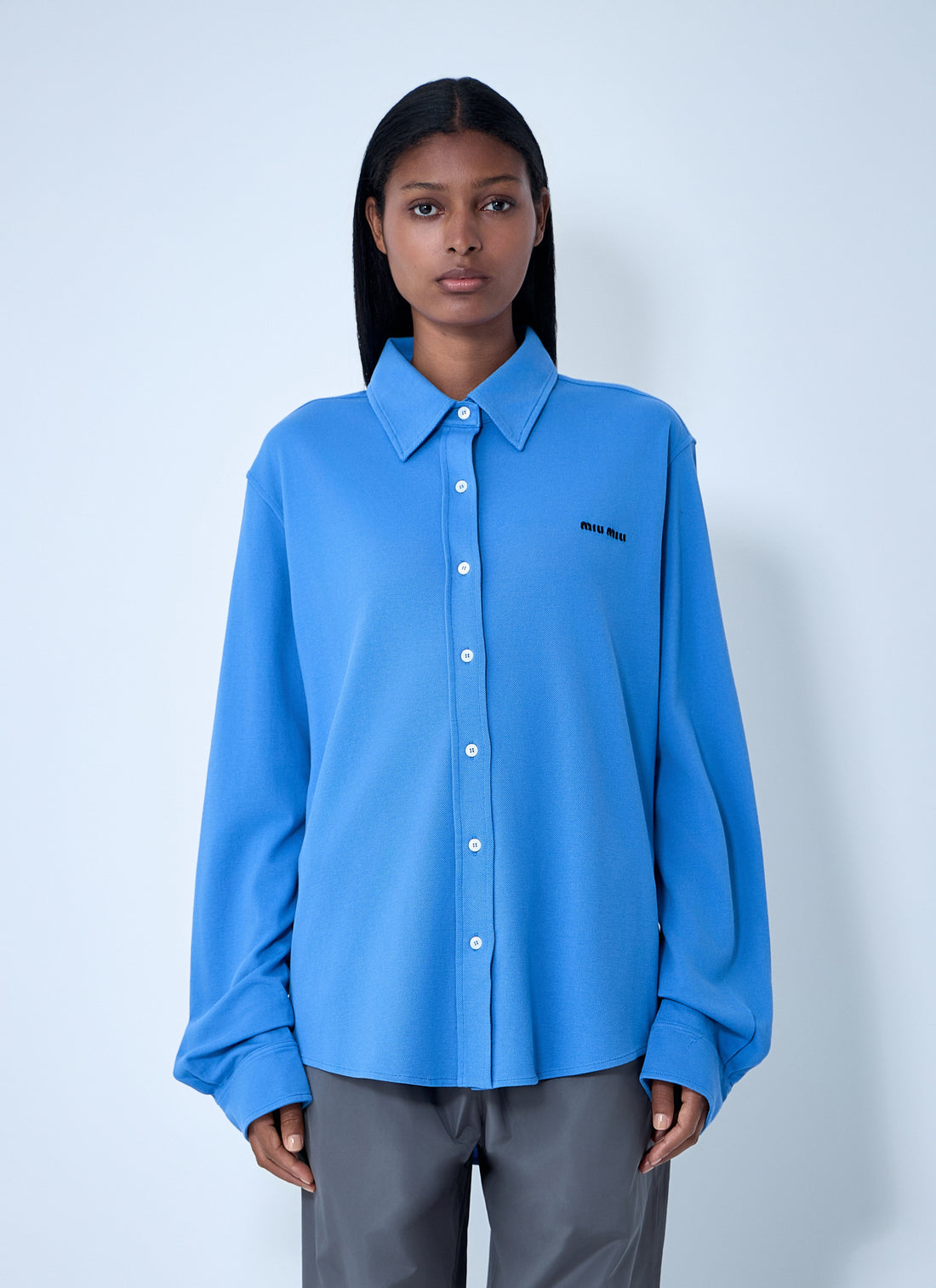 Miu Miu Women Logo Motif Shirt by Luosophy