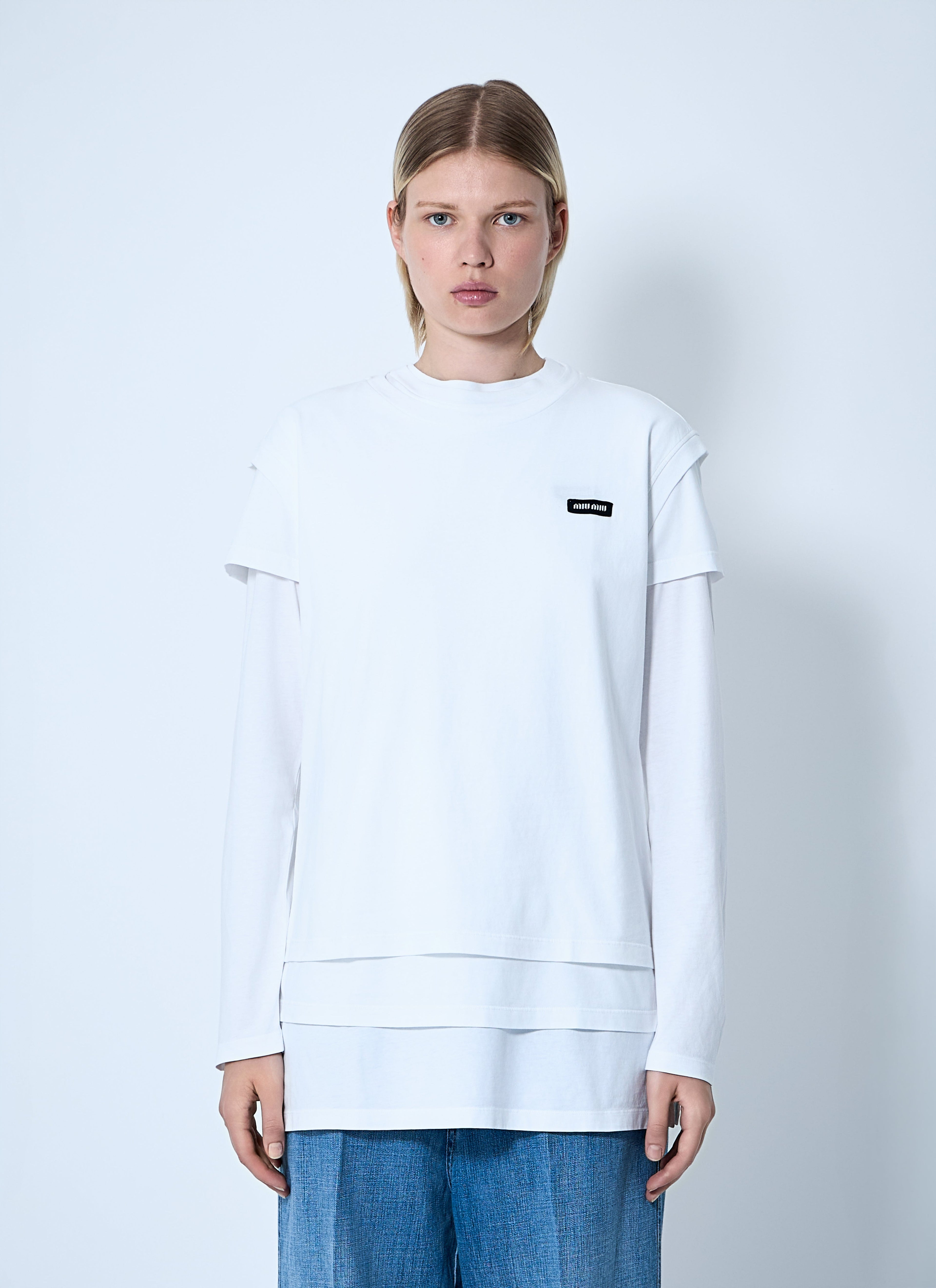 Miu Miu Men Set Of Three Logo Motif T-Shirts by Luosophy