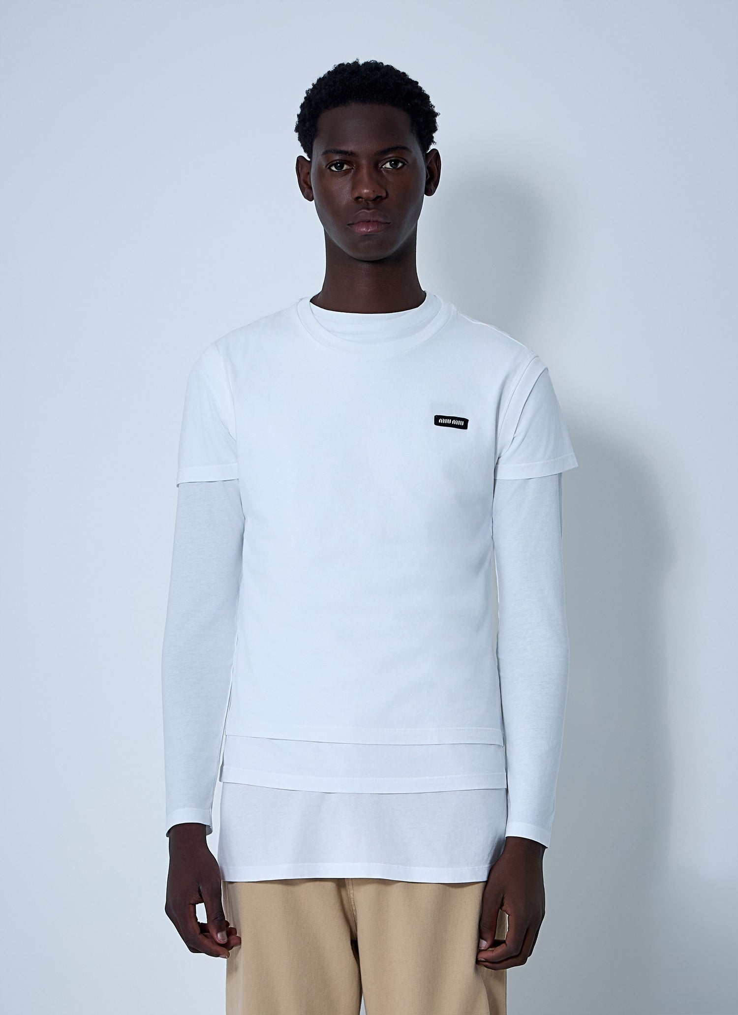 Miu Miu Men Set Of Three Logo Motif T-Shirts by Luosophy