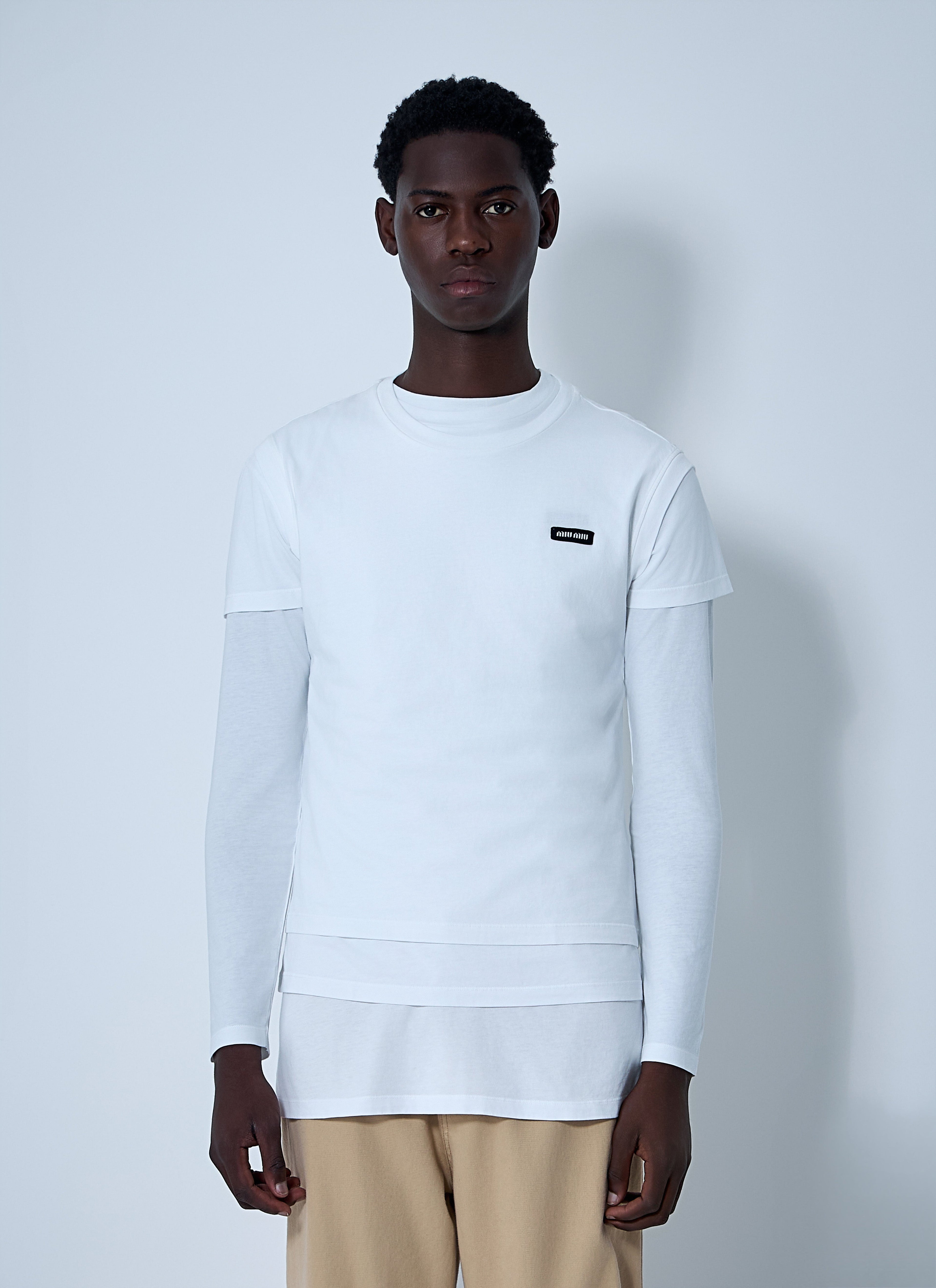 Miu Miu Men Set Of Three Logo Motif T-Shirts by Luosophy