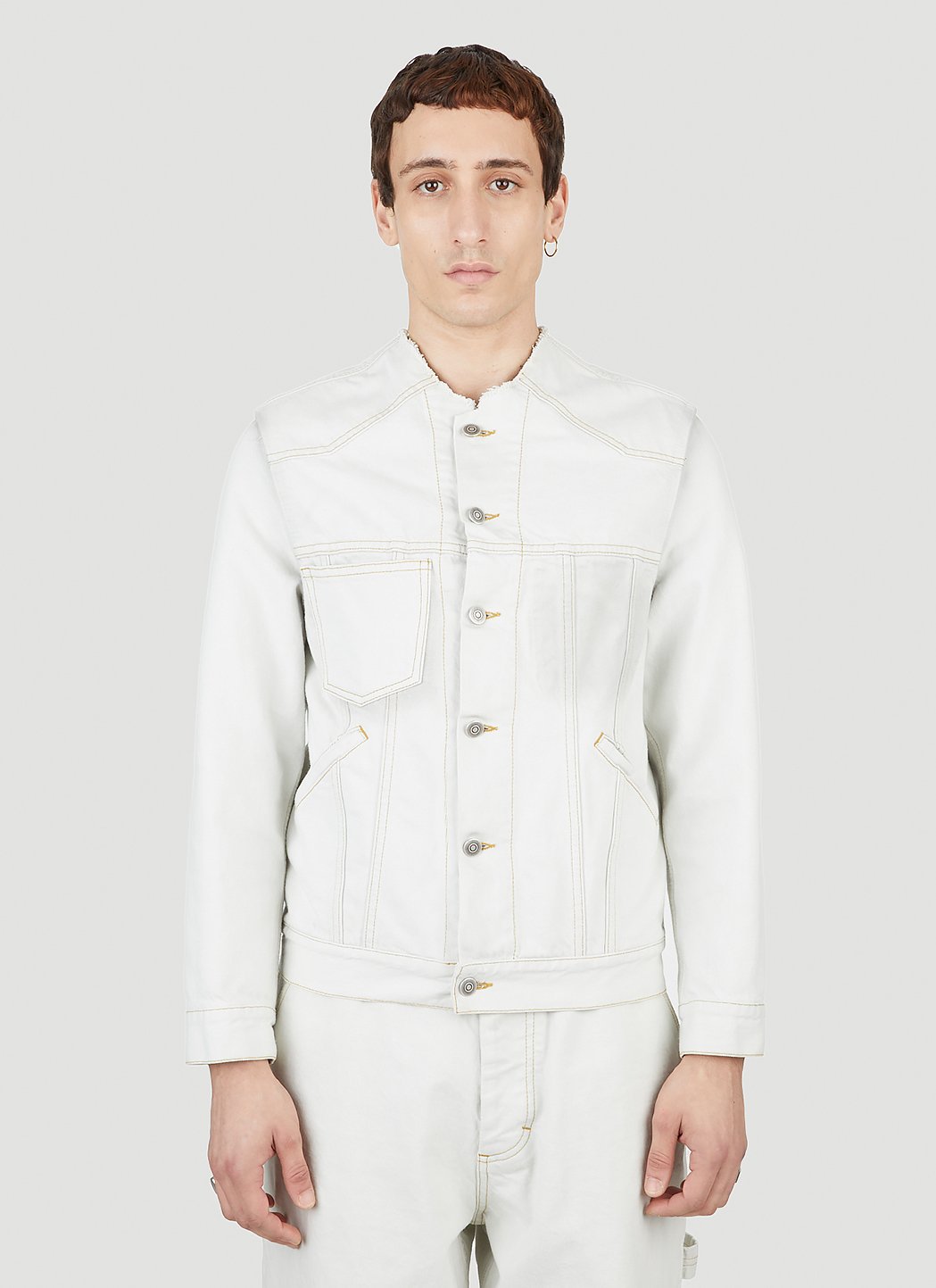 Maison Margiela Men Collarless Denim Jacket by Luosophy