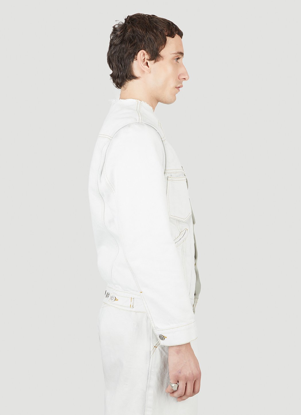 Maison Margiela Men Collarless Denim Jacket by Luosophy
