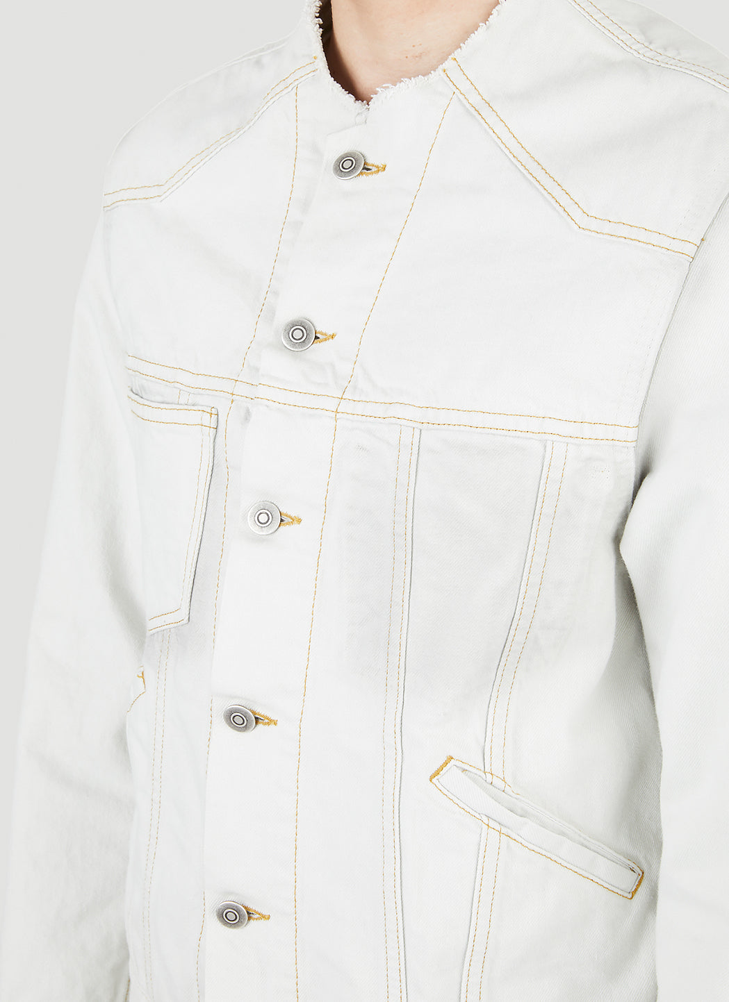 Maison Margiela Men Collarless Denim Jacket by Luosophy