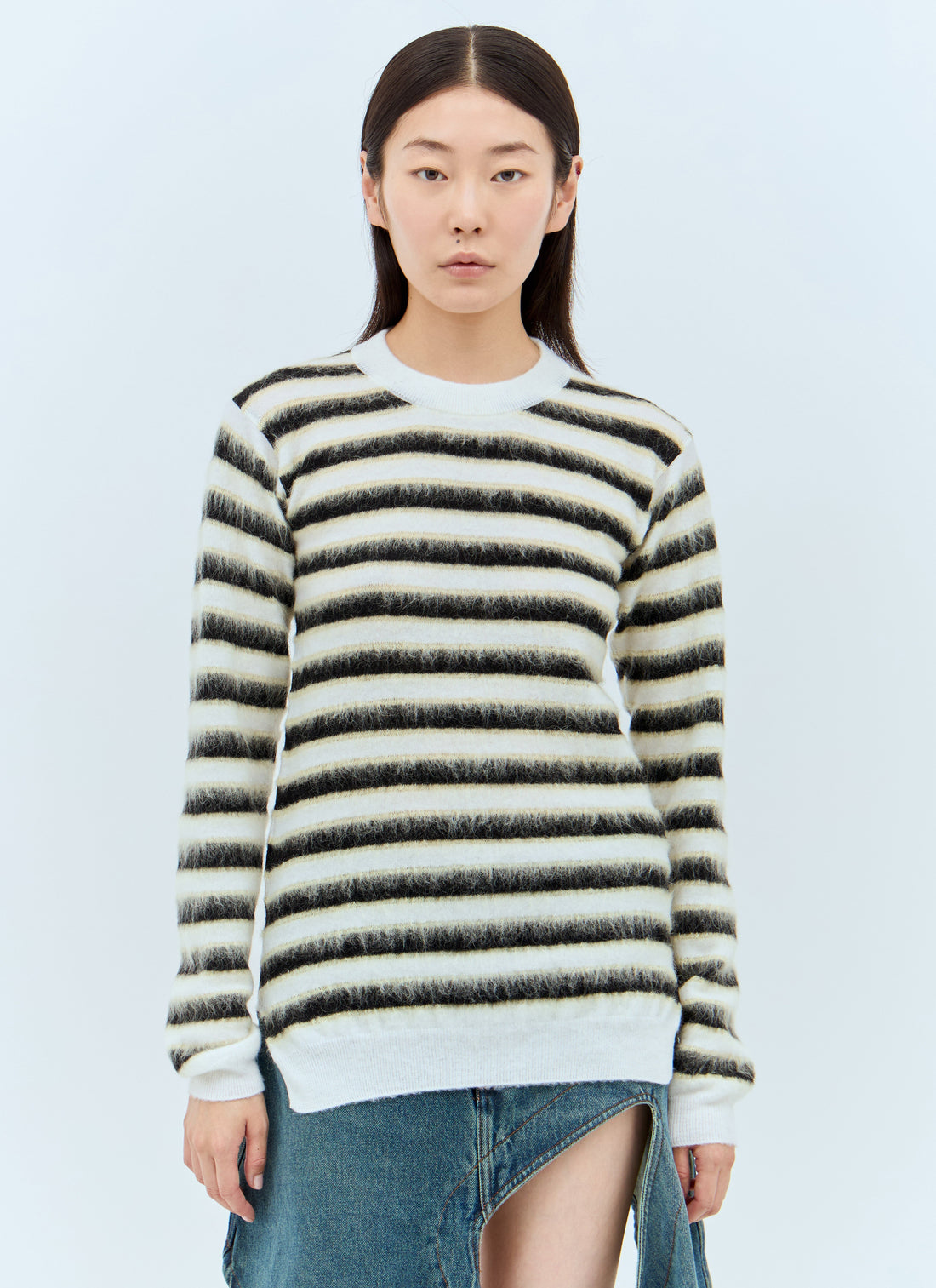 Marni Women Striped Wool-Mohair Sweater by Luosophy