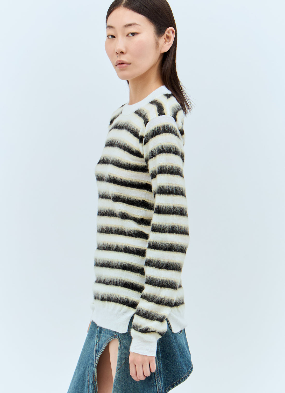 Marni Women Striped Wool-Mohair Sweater by Luosophy