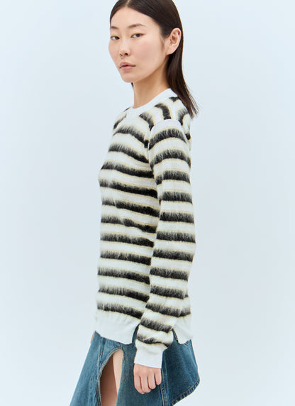 Marni Women Striped Wool-Mohair Sweater by Luosophy