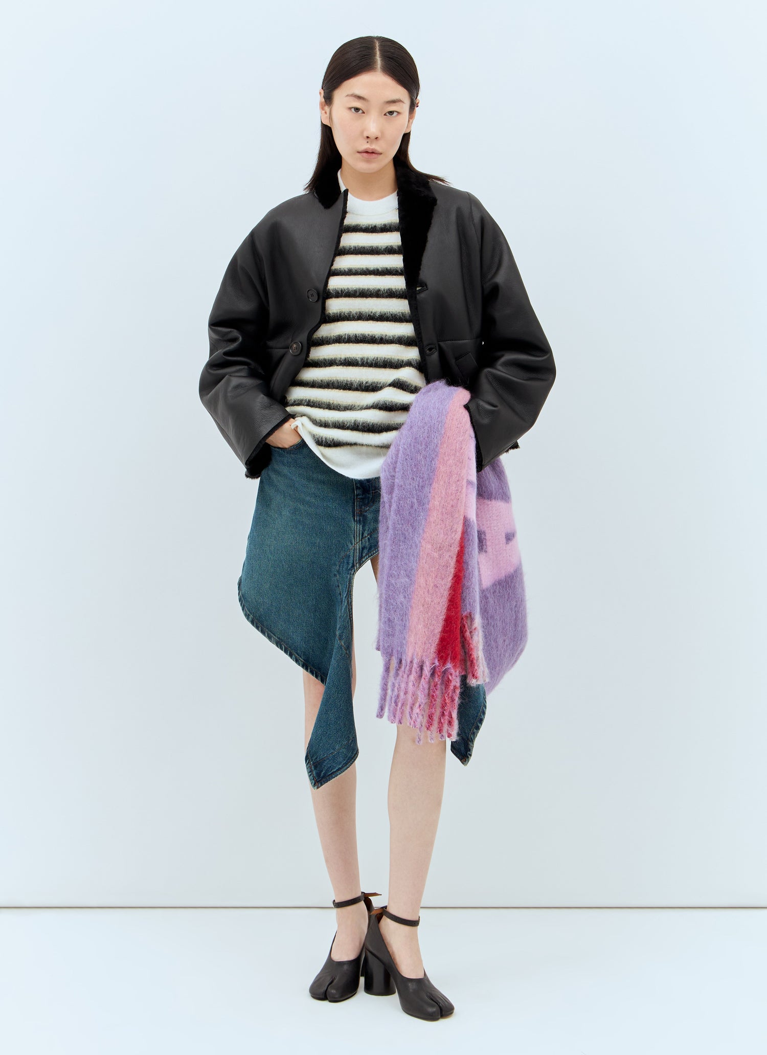 Marni Women Striped Wool-Mohair Sweater by Luosophy