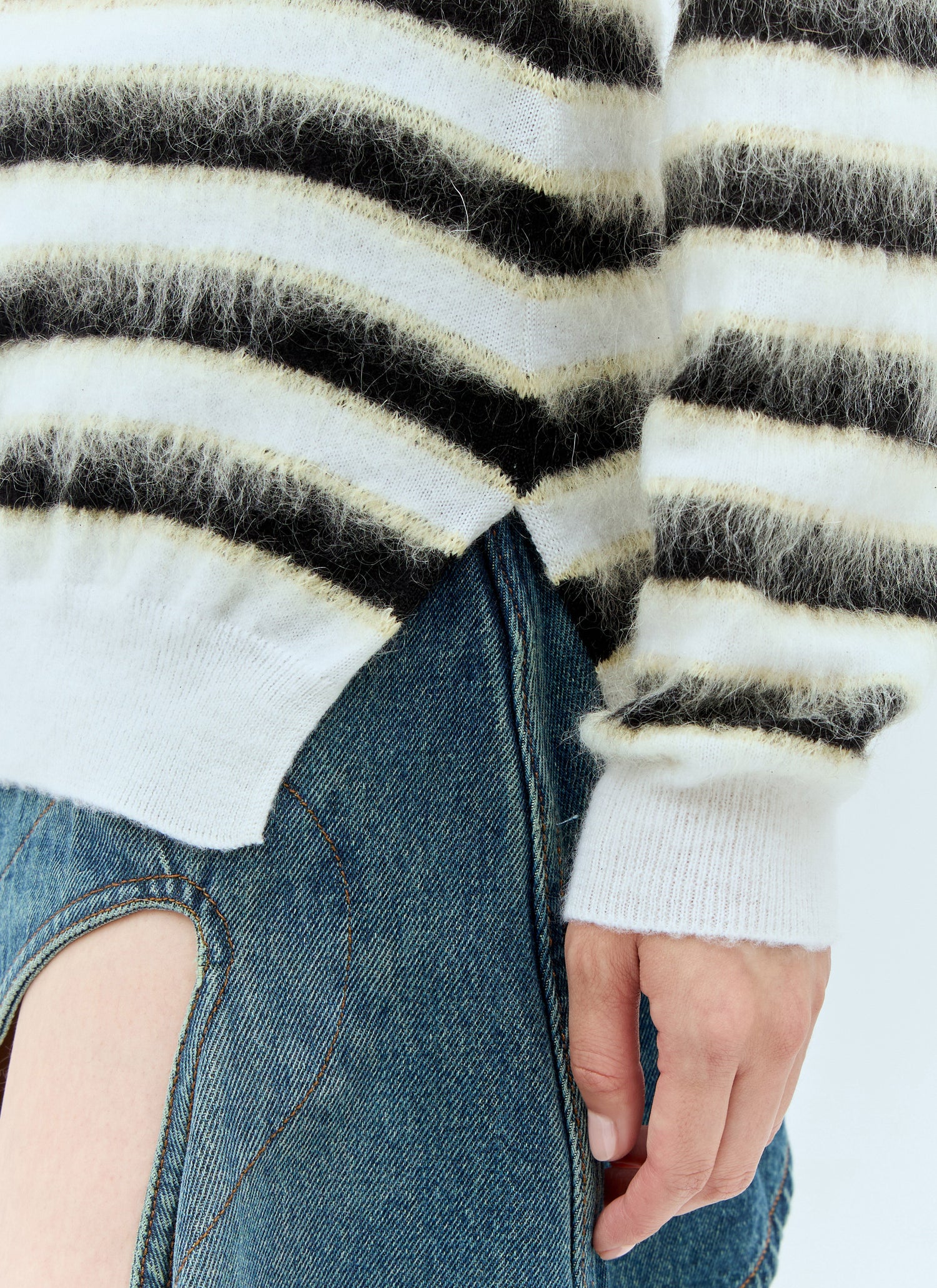 Marni Women Striped Wool-Mohair Sweater by Luosophy