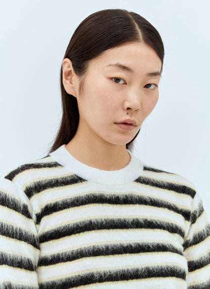 Marni Women Striped Wool-Mohair Sweater by Luosophy