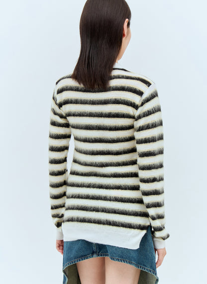 Marni Women Striped Wool-Mohair Sweater by Luosophy
