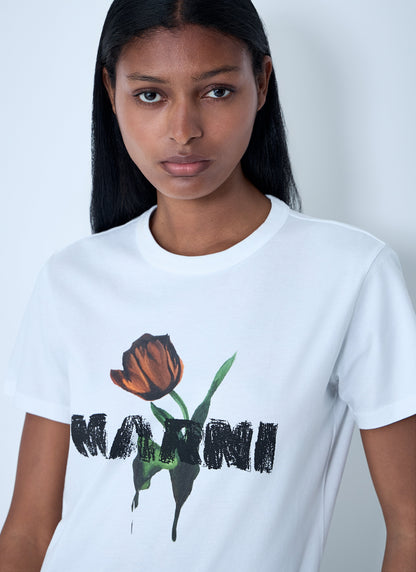 Marni Women Logo Motif T-Shirt by Luosophy
