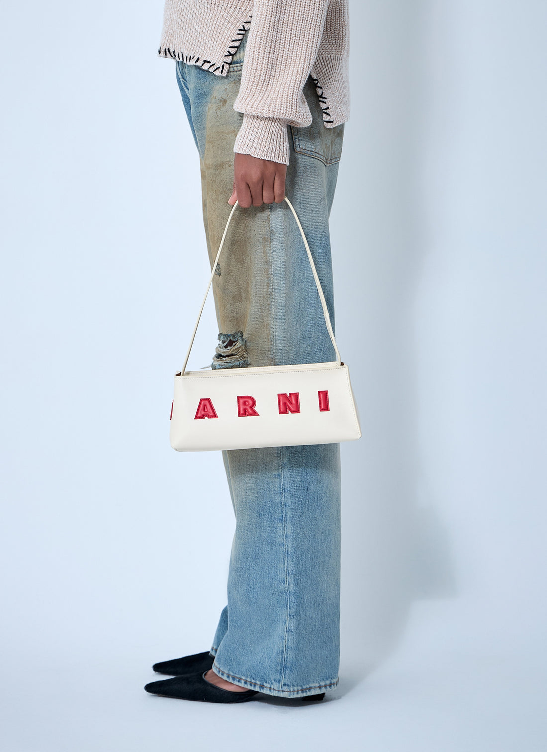 Marni Women Leather Baguette Musuem Shoulder Bag by Luosophy
