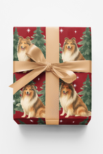 Collie in Winter Pines