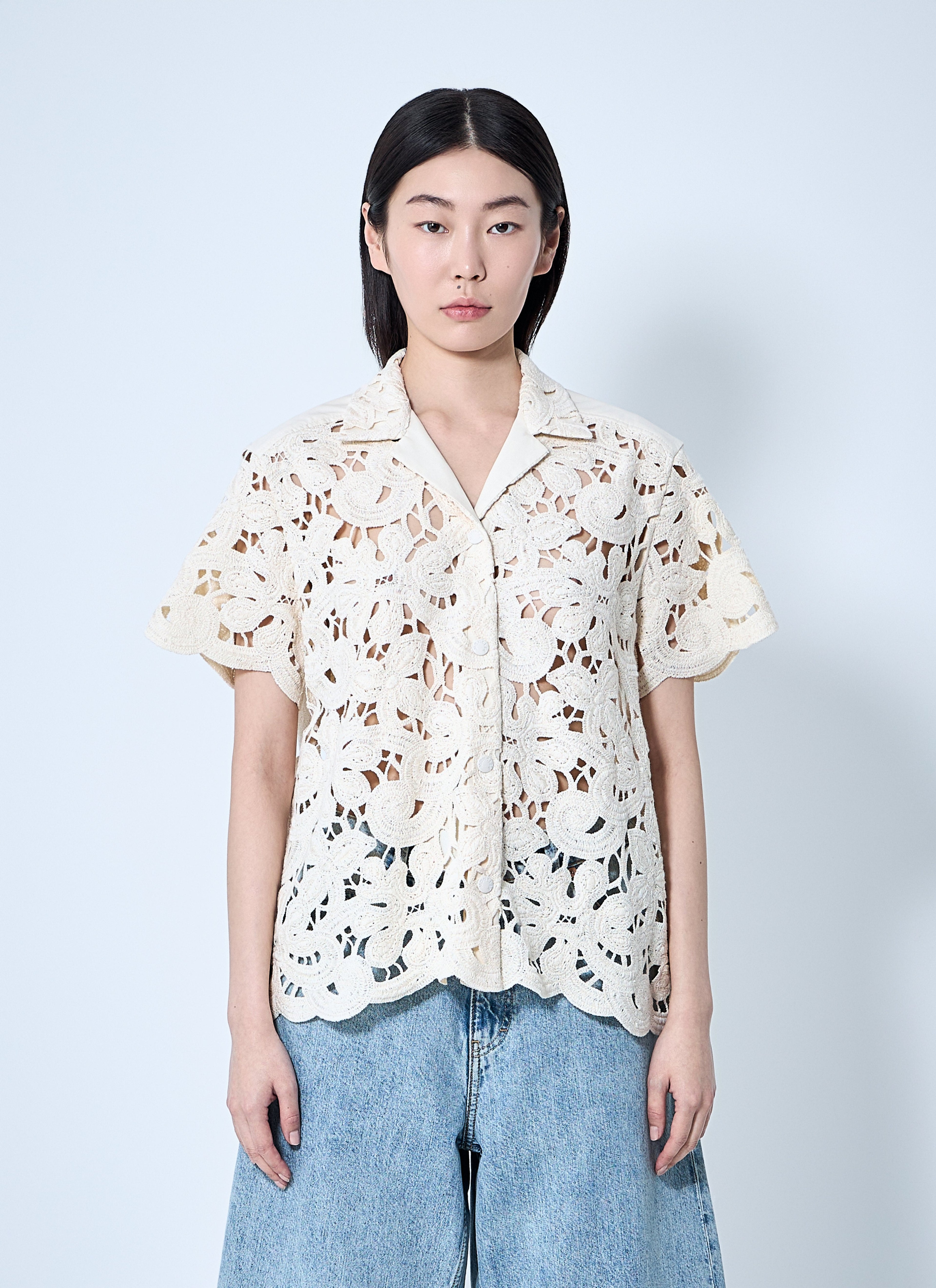 Moncler Women Short Sleeve Button-Down Shirt by Luosophy