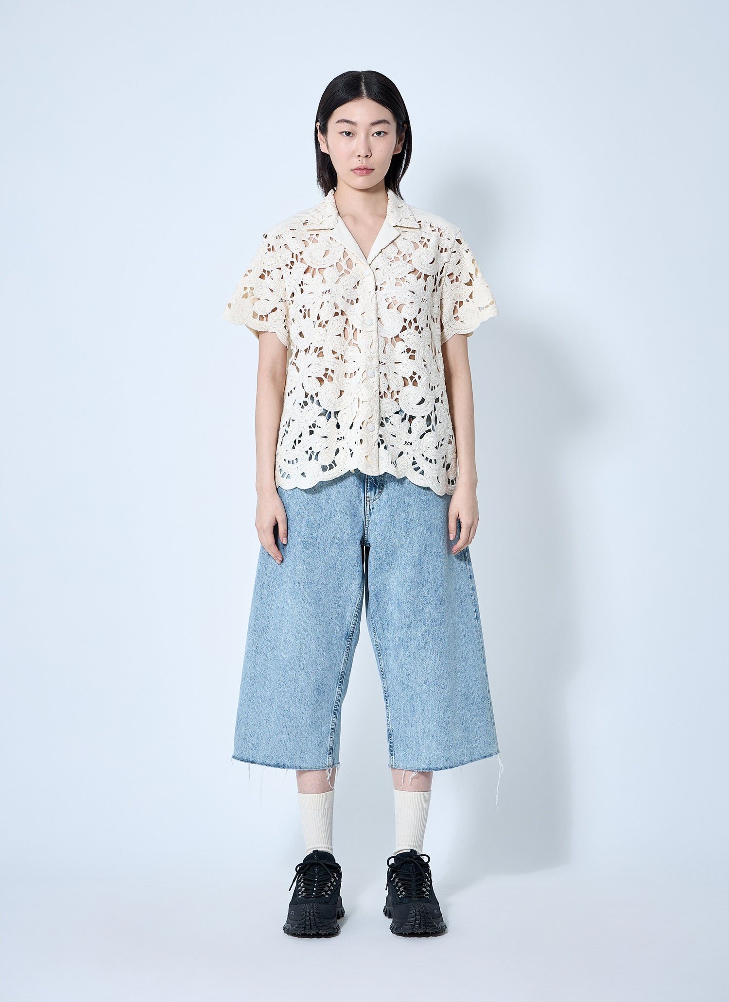 Moncler Women Short Sleeve Button-Down Shirt by Luosophy