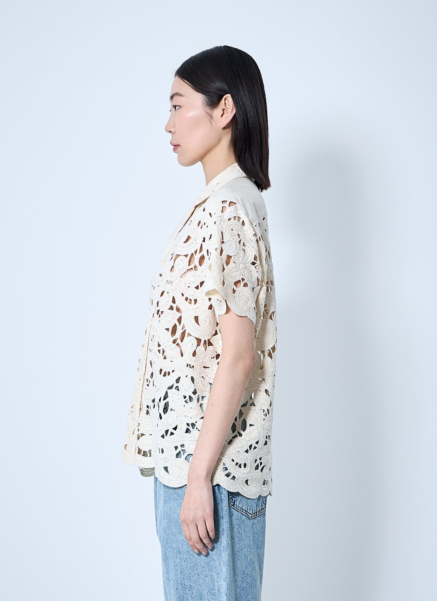Moncler Women Short Sleeve Button-Down Shirt by Luosophy