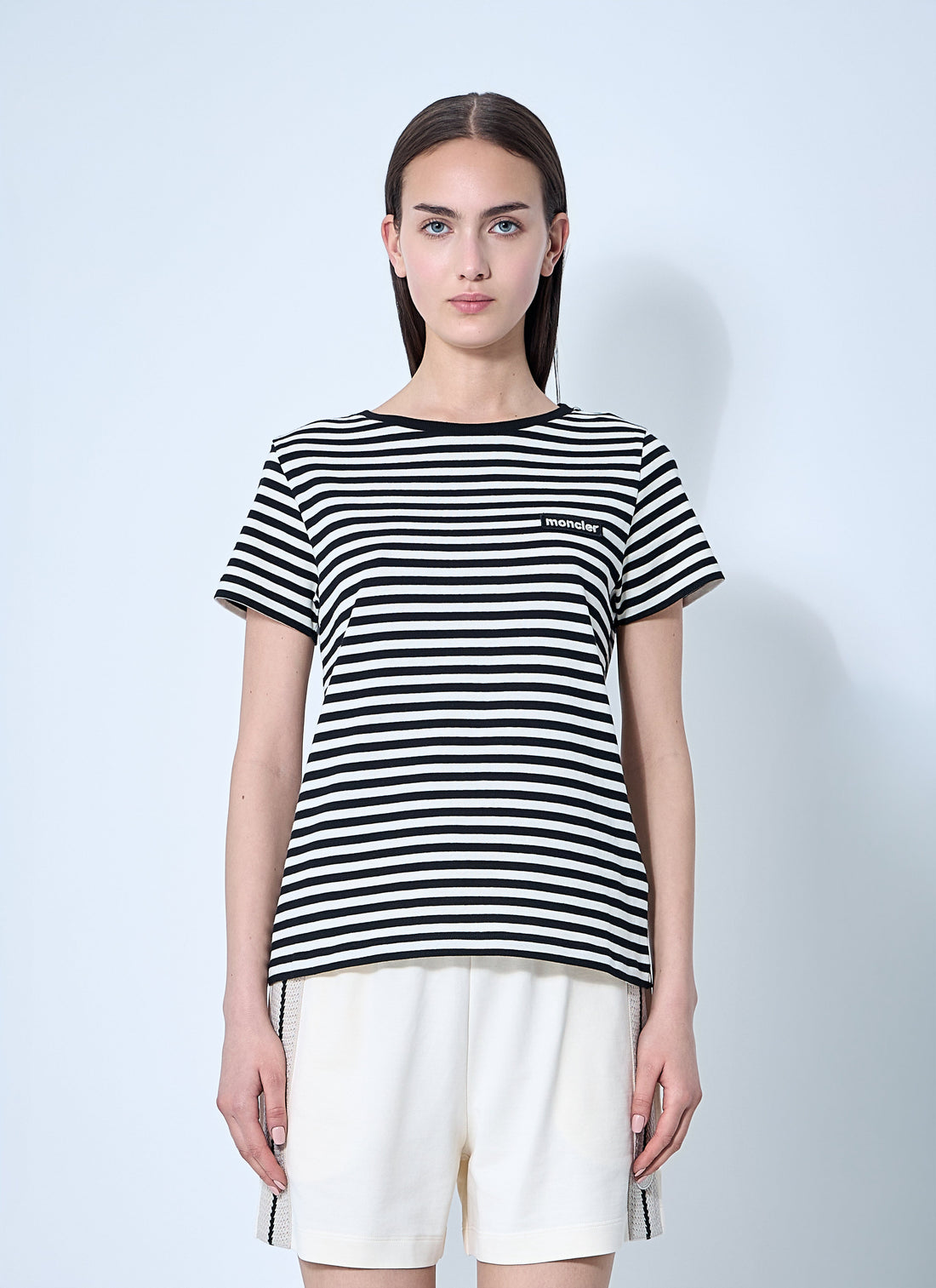 Moncler Women Striped Logo Motif T-Shirt by Luosophy