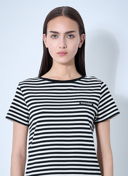Moncler Women Striped Logo Motif T-Shirt by Luosophy
