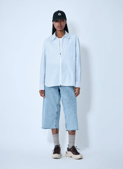 Moncler Women Striped Shirt With Logo Patch by Luosophy