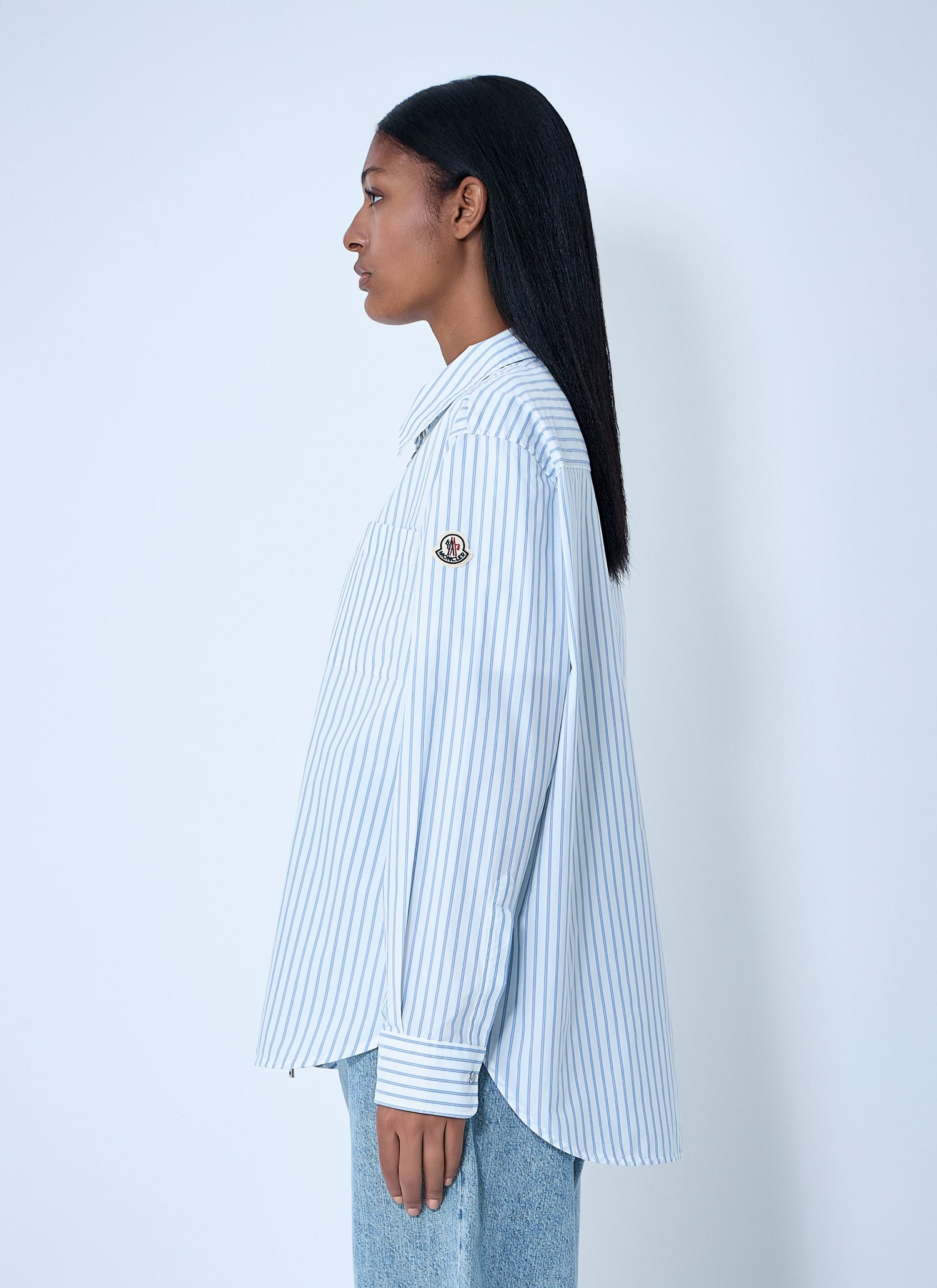 Moncler Women Striped Shirt With Logo Patch by Luosophy