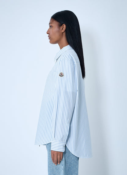 Moncler Women Striped Shirt With Logo Patch by Luosophy