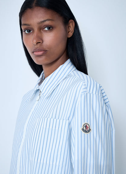 Moncler Women Striped Shirt With Logo Patch by Luosophy