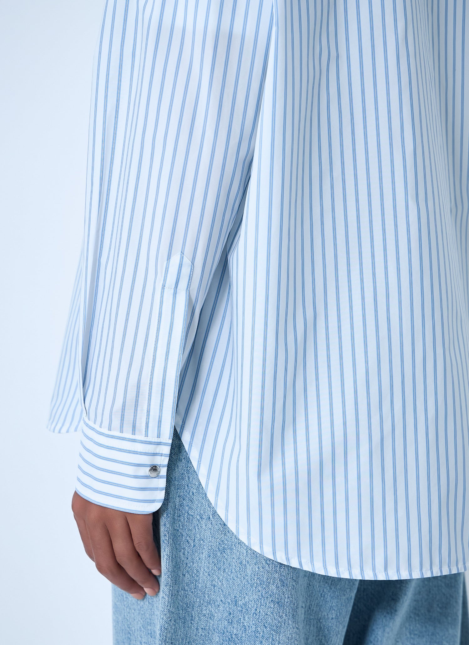 Moncler Women Striped Shirt With Logo Patch by Luosophy