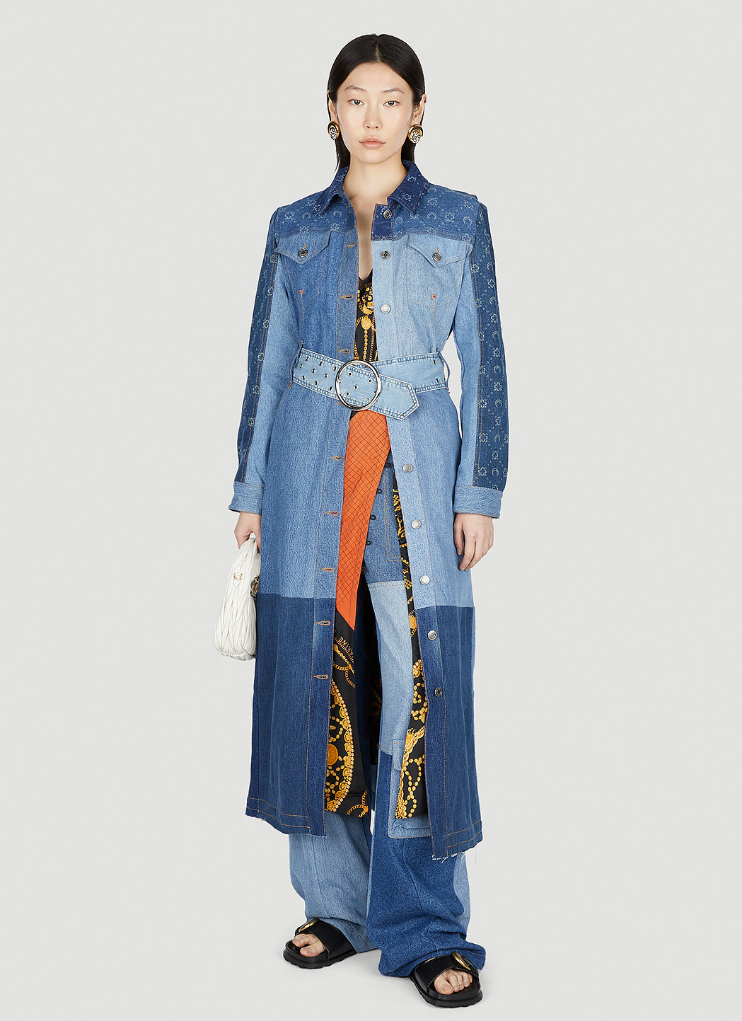 Marine Serre Women Panel Cargo Jeans by Luosophy