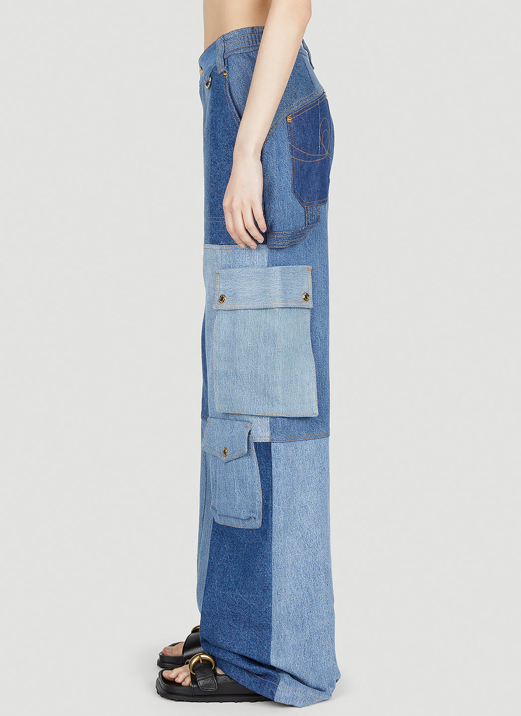 Marine Serre Women Panel Cargo Jeans by Luosophy