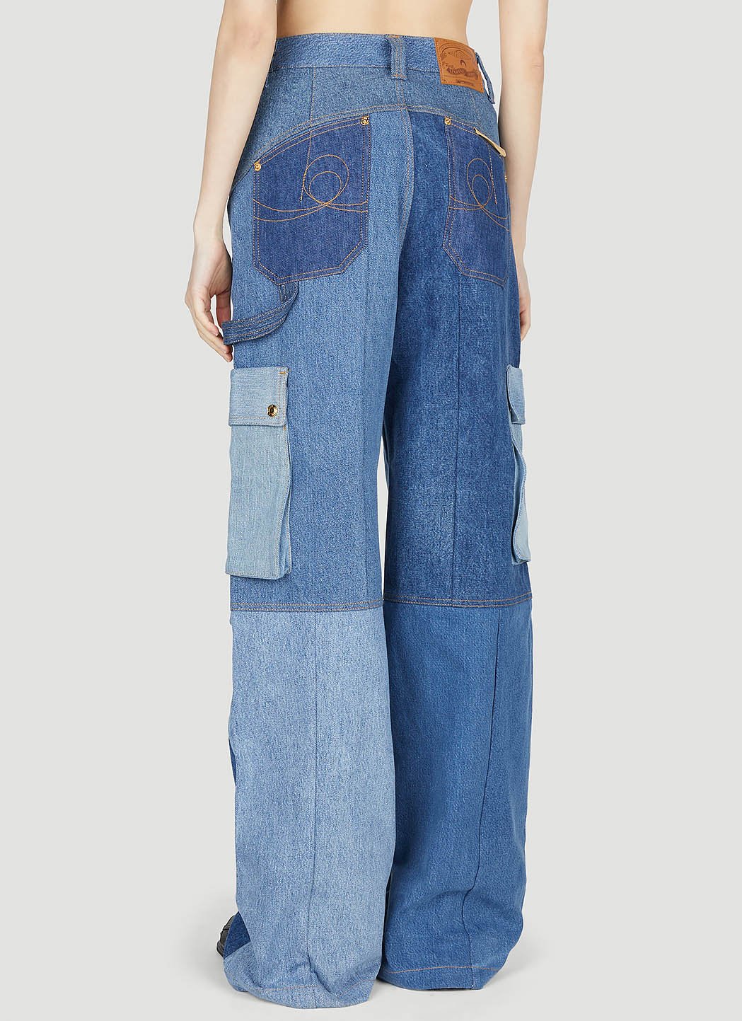 Marine Serre Women Panel Cargo Jeans by Luosophy