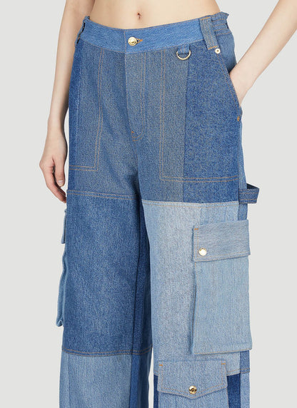 Marine Serre Women Panel Cargo Jeans by Luosophy