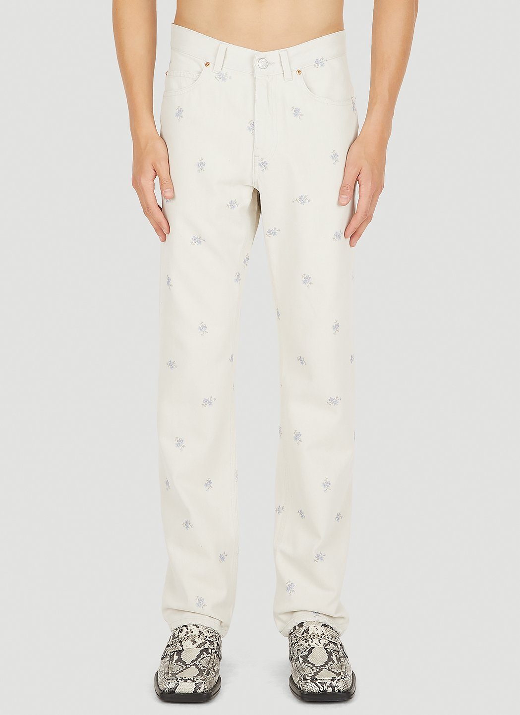 Martine Rose Men Relaxed Floral Print Jeans by Luosophy