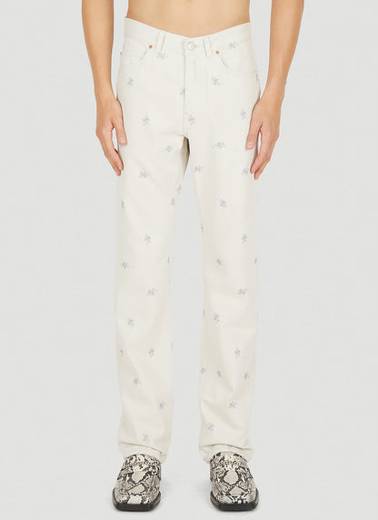 Martine Rose Men Relaxed Floral Print Jeans by Luosophy