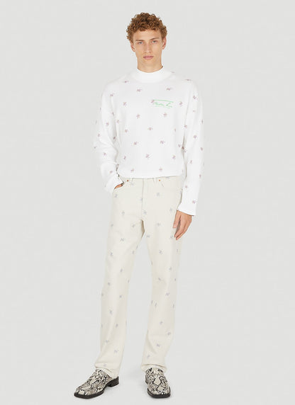 Martine Rose Men Relaxed Floral Print Jeans by Luosophy