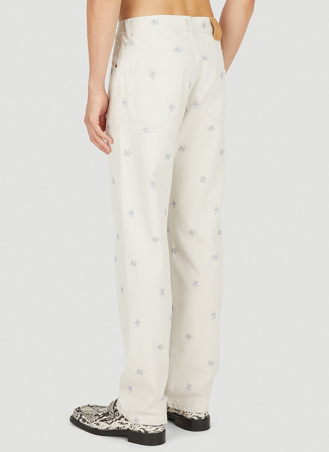 Martine Rose Men Relaxed Floral Print Jeans by Luosophy