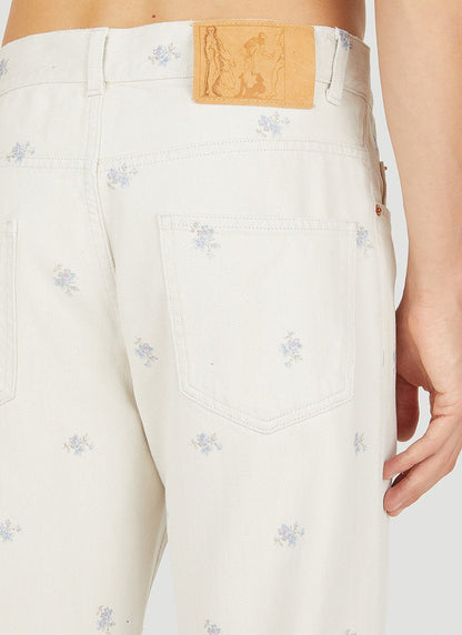Martine Rose Men Relaxed Floral Print Jeans by Luosophy